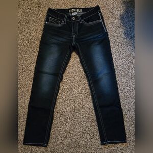 Hydraulic Dark Wash Skinny Cropped Jeans